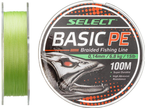 Шнур Select Basic PE 150м light green 0.2mm 28 lb/12.7kg