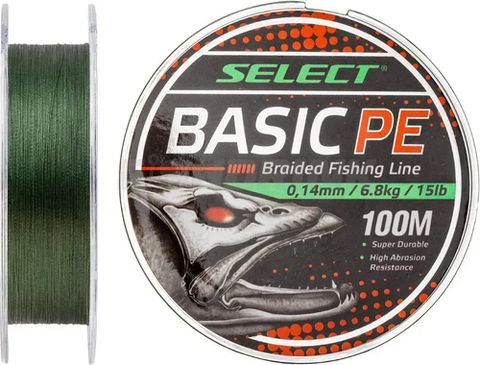 Шнур Select Basic PE Green 100m 0.16mm 18lb/8.3kg
