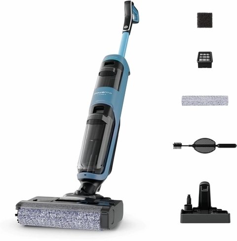 Пилосос Rowenta безпровідний миючий X-Clean 2, 120Вт, конт пил -0.44л, конт для води-0.73л, автон. робота до 35хв, вага-5кг, НЕРА, чорно-блакитний