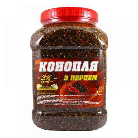  Прикорм 3-K Baits Конопля з перцем (гостра), 3л