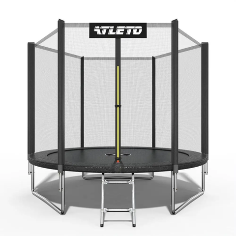Батут дитячий з сіткою та драбинкою 312 см Atleto чорний (42400472)