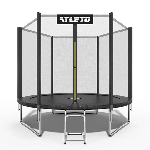 Батут дитячий з сіткою та драбинкою 252 см Atleto чорний (42400443)