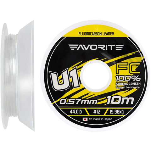 Флюорокарбон FAVORITE U1 FC 10m #12/0.57mm 44.0lb/19.98kg