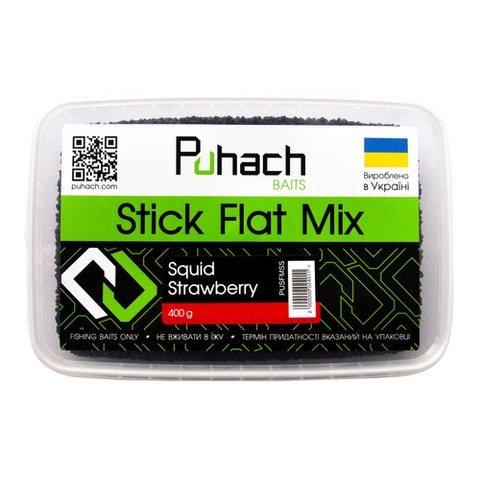 Прикормка Puhach Baits Stick Flat Mix – Squid Strawberry (Кальмар Полуниця)