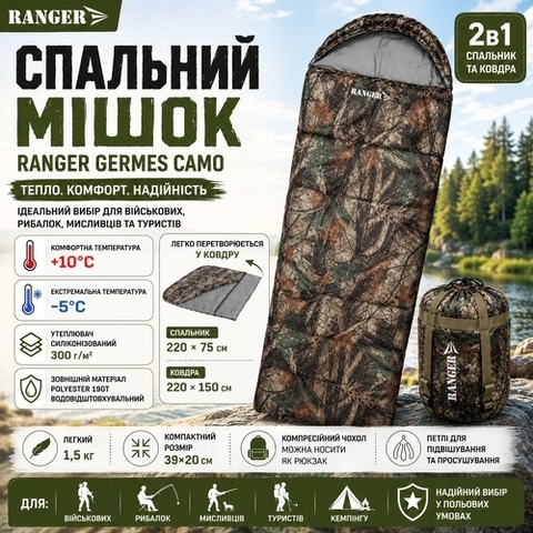 Спальний мішок Ranger Germes Camo.