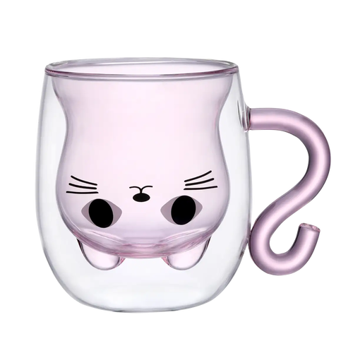 Набір чашок VT-5317-250 KITTY PINK з подвійним дном 2 шт. 250мл Vittora