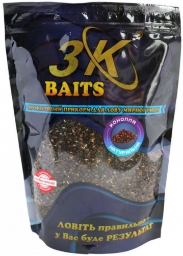 Прикорм 3K Baits Конопля Natural 0.8 кг