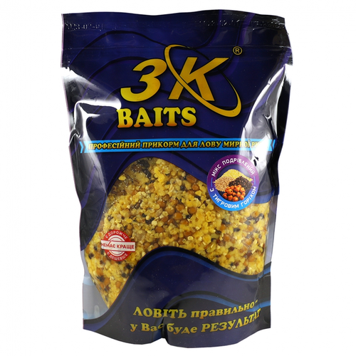 Прикорм 3K Baits Подрібнений зерновий мікс (з тигровим горіхом) 500г