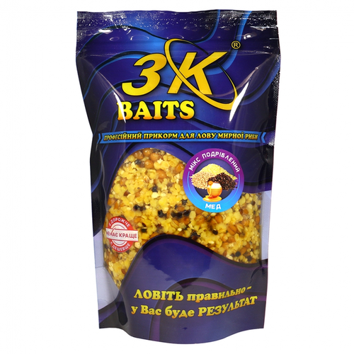 Прикорм 3K Baits Подрібнений зерновий мікс(мед) 500 г