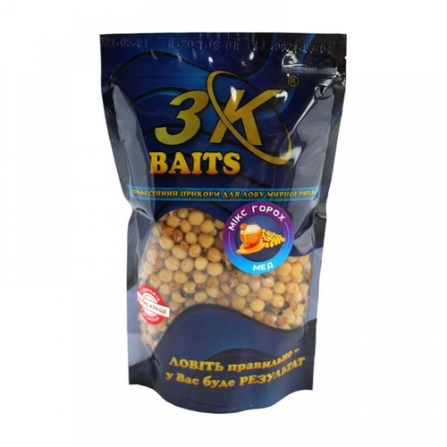 Прикорм 3K Baits зерновий мікс Горох(мед) 500г