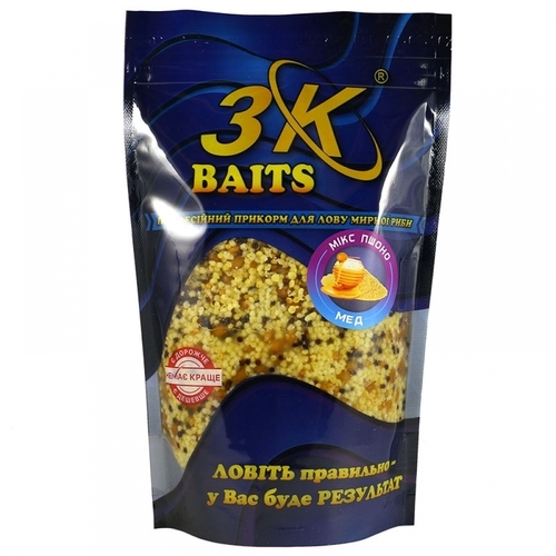 Прикорм 3K Baits зерновий мікс Пшоно(мед) 500г