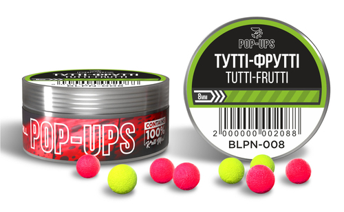 Бойли INTERKRILL Pop-Up Тутті-Фрутті/Tutti-Frutti 8 мм 15г