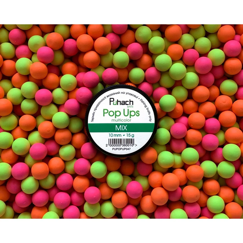 Puhach Baits Pop Ups 10 mm Multicolor - MIX (Без запаху)