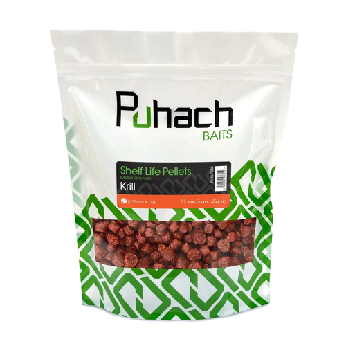 Варені гранули Puhach Baits Premium Line Shelf Life Pellets 4.5/6 mm 1 kg - Krill