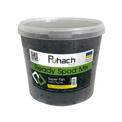 Puhach Baits Ready Spod Mix – Super Fish Pellets Big Mix (8/10/14 mm) 4 kg