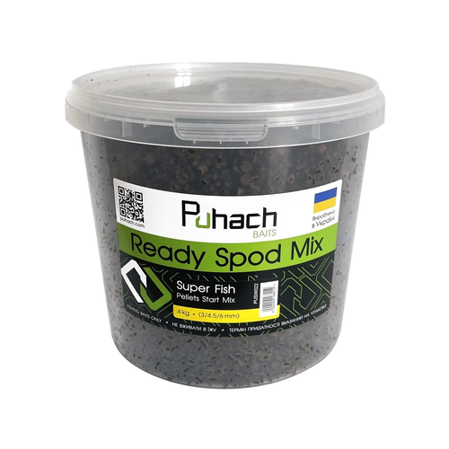 Puhach Baits Ready Spod Mix – Super Fish Pellets Start Mix (3/4.5/6 mm) 4 kg