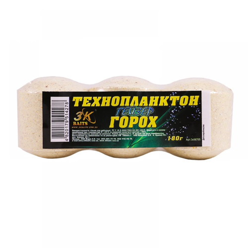 Технопланктон 3K Baits ГЕЙЗЕР (горох) 180г