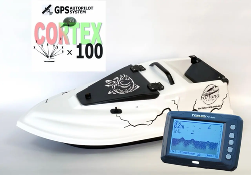 GPS (MaxiCortex) Ехолот Toslon TF300 Прикормочний кораблик Фурія Шторм