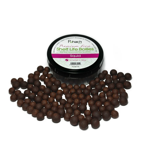 Варені насадочні бойли Puhach Baits Premium Line Shelf Life Boilies 12/14 mm - Squid (Кальмар)