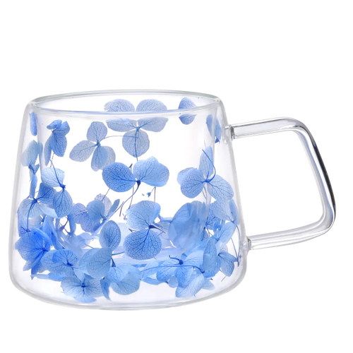 Набір чашок VT-5311-200 Квіткова блакить з подвійним дном 2шт. 200мл Vittora
