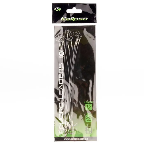 Повідець флюорокарбон Kalipso 25cm 10kg 0,40mm (10шт)