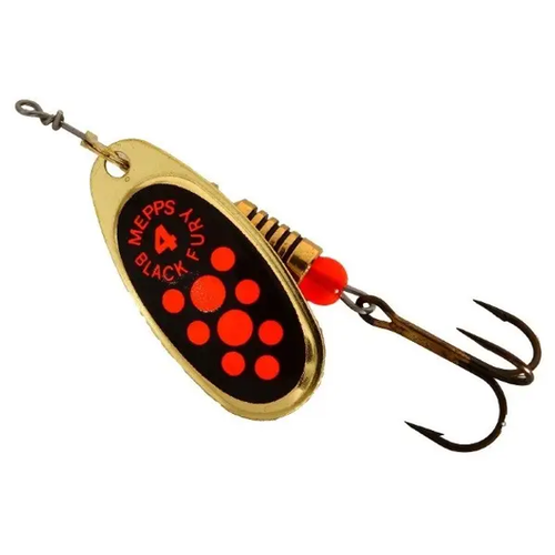 Блешня Mepps Black Fury 4 Gold/помаранчеві крапки 8г