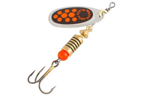 Бляшня Mepps Black Fury 4 Silver/помаранчеві крапки 8г 