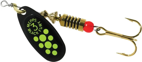 Блешня Mepps Black Fury 2 4.5g чорна/салатові крапки