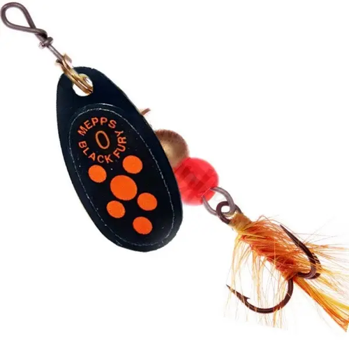 Блешня Mepps Black Fury МСН 2 чорна/помаранчеві крапки